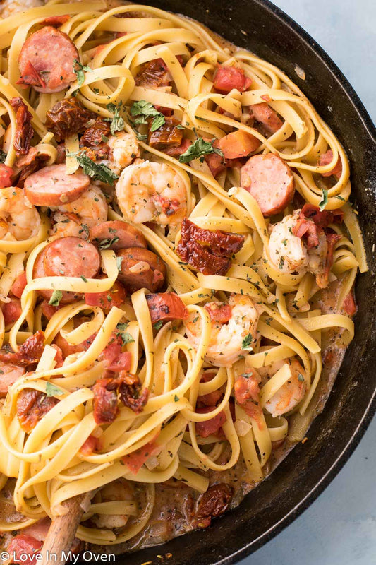 shrimp and sausage linguine